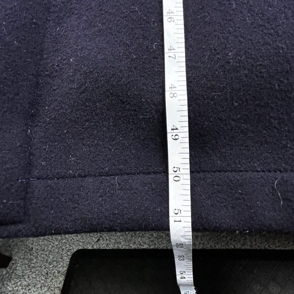 Vintage Polo Ralph Lauren Wool Toggle Coat Men’s XL Navy Twill Hooded Trench - Picture 14 of 15